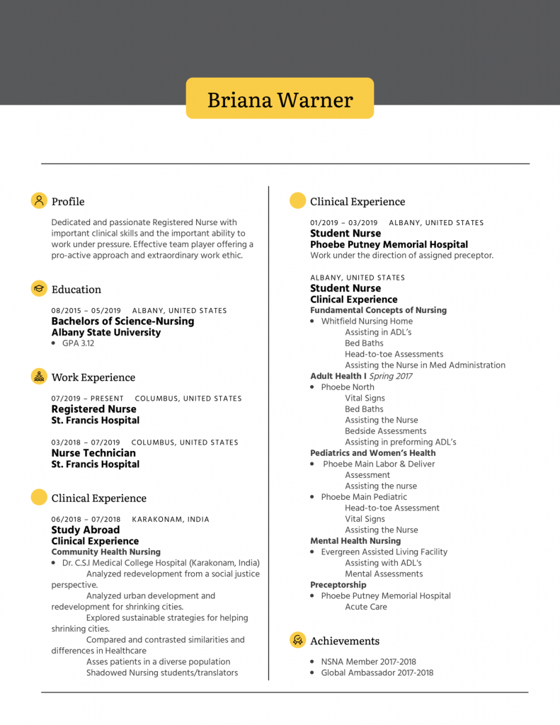 best nursing resume examples